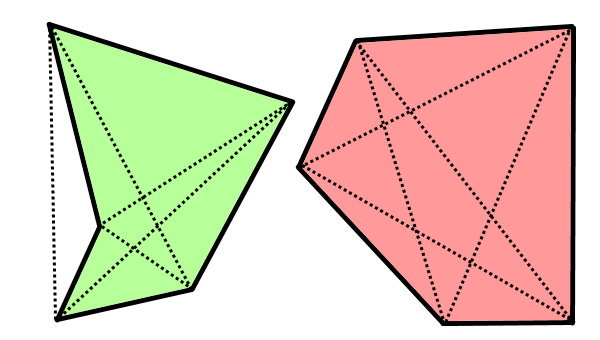 مقایسه قطرهای چند ضلعی محدب و مقعر