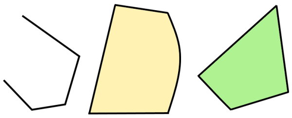 مقایسه چند ضلعی با شکل های غیر چند ضلعی