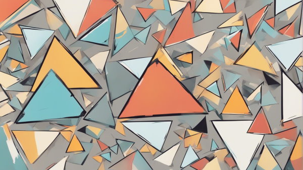 چندین مثلث رنگی (تصویر تزئینی مطلب چند ضلعی منتظم)
