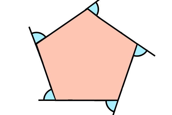 زاویه های خارجی یک پنج ضلعی منتظم