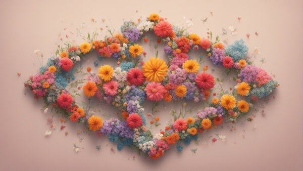 شکل لوزی ساخته شده از چند گل در کنار یکدیگر (تصویر تزئینی مطلب مسئله در مورد مساحت لوزی)