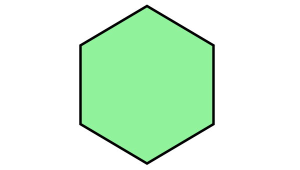 مجموع زوایای داخلی شش ضلعی منتظم