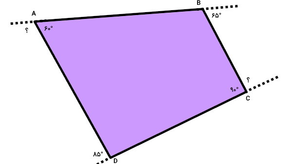 مثال مجموع زوایای خارجی چند ضلعی محدب غیر منتظم