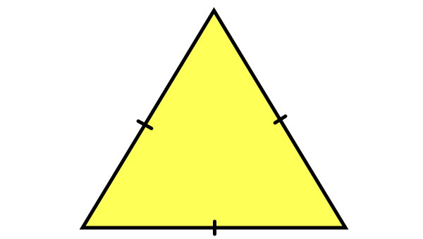 مشخص کردن مرکز ضلع‌های مثلث متساوی الاضلاع برای رسم محورهای تقارن آن
