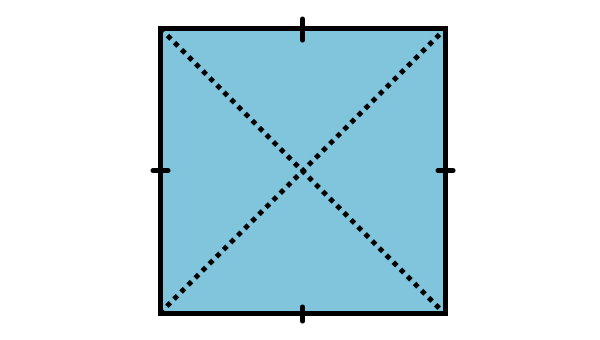 علامت زدن مرکز مربع برای رسم محور تقارن