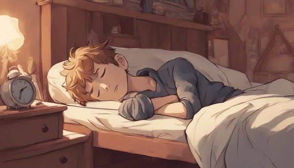 پسری در حال خواب روی تخت (تصویر تزئینی مطلب روش های مطالعه)