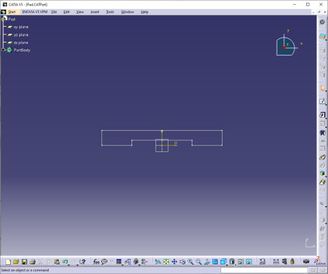 نمایش المان دو بعدی در محیط part Design کتیا آموزش صفر تا صد