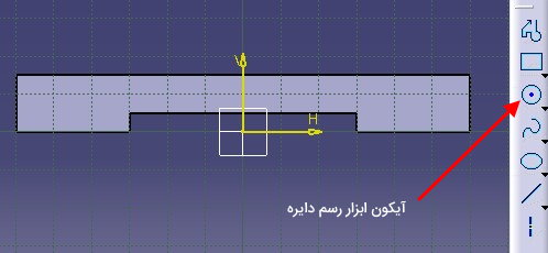 ابزار رسم دایره در کتیا