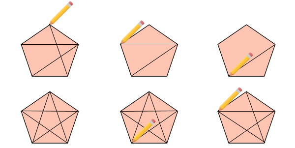 مثال رسم قطر پنج ضلعی