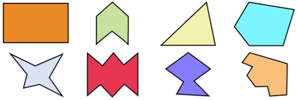 چند نمونه از چند ضلعی های غیر منتظم