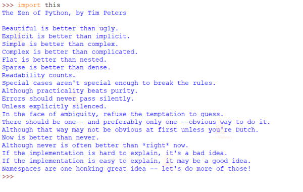 دستور Zen of Python در مطلب اصطلاحات برنامه نویسی