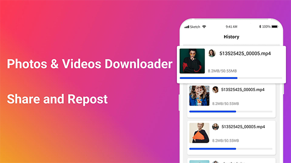 اسکرین شات از برنامه video downloader, story saver