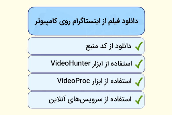 روش‌های دانلود فیلم از اینستاگرام روی کامپیوتر