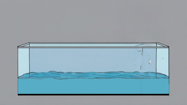 تصویر گرافیکی یک محفظه شیشه با مقداری آب درونش 