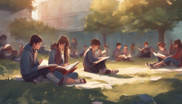 دانش آموزان نشسته در فضای درس در حال مطالعه (تصویر تزئینی مطلب نمونه سوال معادلات دیفرانسیل)