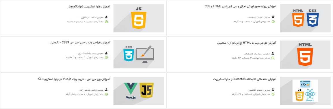 فیلم های آموزش برنامه نویسی وب فرادرس