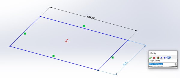 ابعاد ضلع دیگر مستطیل