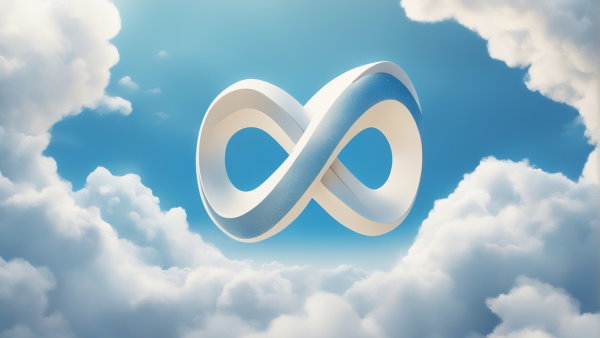 علامت بی نهایت در آسمان بین ابرها