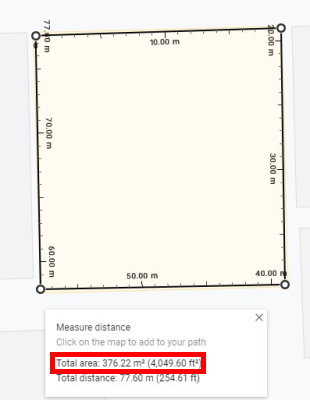 مساحت یک ساختمان در گوگل مپ چیست
