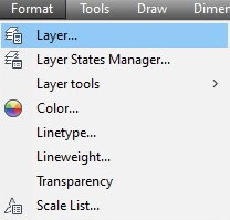 دستور لایه بندی در اتوکد با نوار منوها