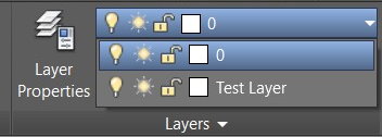 فهرست لایه ها در پنل Layers اتوکد