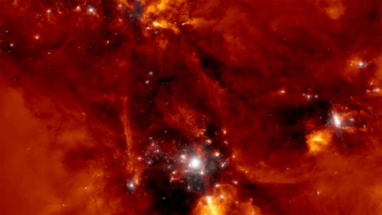 شبیه سازی شکل گیری یک خوشه کهکشانی — تصویر نجومی