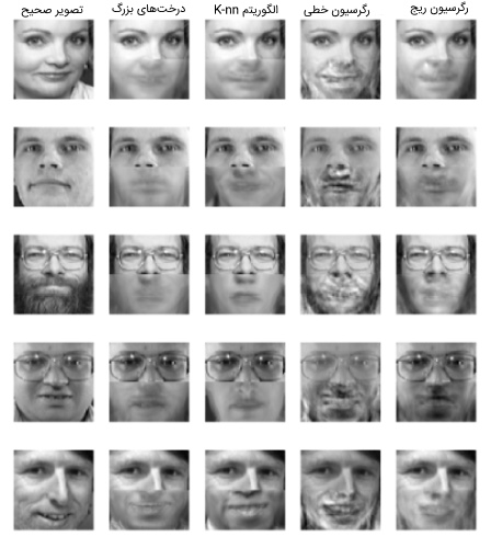 تکمیل چهره با تخمین‌گر چند خروجی با درخت تصمیم برای دسته بندی