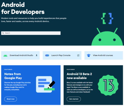 سایت android developers