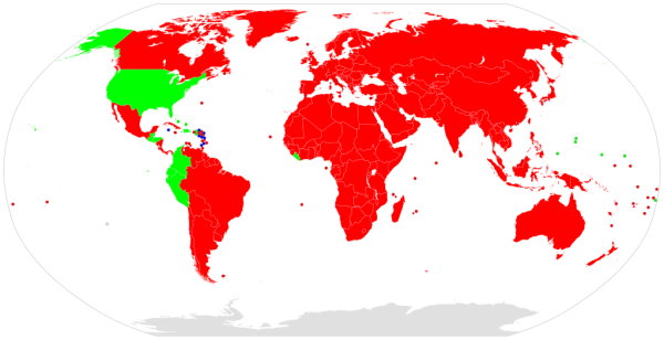 کشورهای استفاده کننده از یکای لیتر