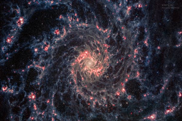کهکشان مارپیچی M74 از دید جیمز وب