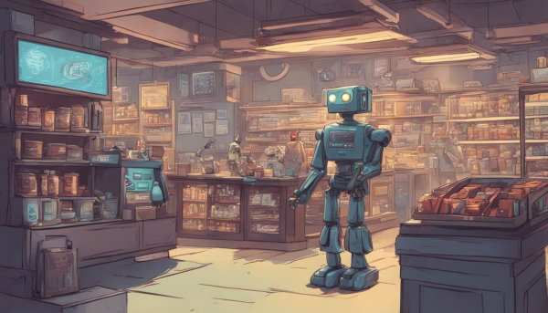 یک ربات در فروشگاه
