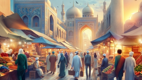 مردم عرب در حال خرید کردن در بازار