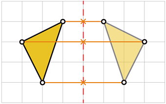 قرینه مثلث در صفحه شطرنجی