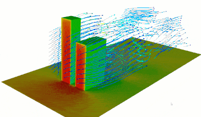 تحلیل جریان باد بین ساختمان‌ها در انسیس