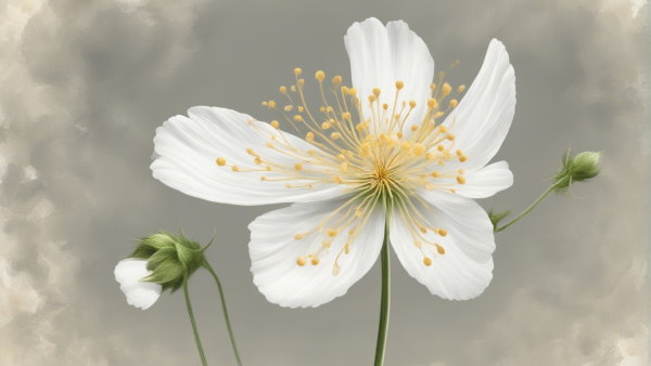 گلی سفید با پنج برگ (تصویر تزئینی مطلب خمس در ریاضی)