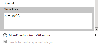 اضافه شدن فرمول های سفارشی به منوی فرمول های ورد