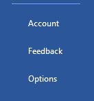 سه مورد از گزینه های منوی file