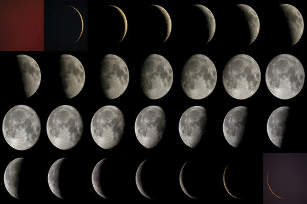 تصاویر ماه در یک ماه قمری