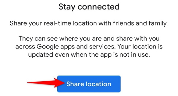 گزینه Share location