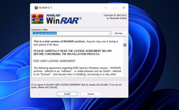 نصب نرم افزار WinRAR