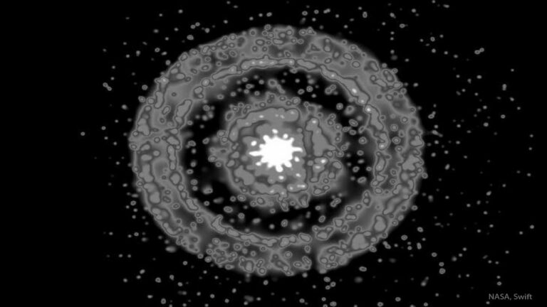 حلقه های اشعه ایکس پیرامون انفجار پرتو گاما — تصویر نجومی ناسا