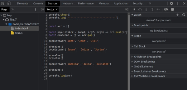 Debug کردن در کروم