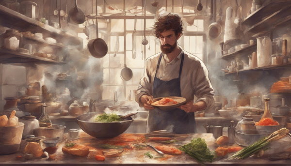 یک مرد در حال آشپزشی (تصویر تزئینی مطلب روش مطالعه دروس حفظی)
