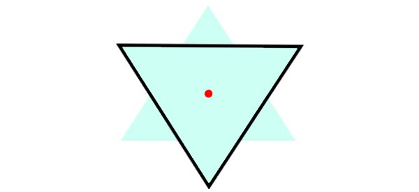 دوران مثلث حول مرکز دوران به اندازه 180 درجه