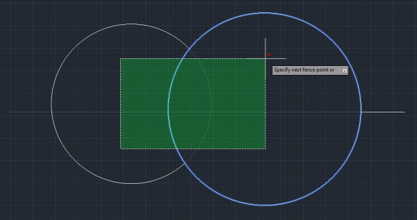 مثال استفاده از گزینه crossing در دستور TRIM در AutoCAD