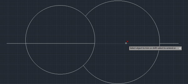 مثال استفاده از گزینه Edge در دستور TRIM در AutoCAD