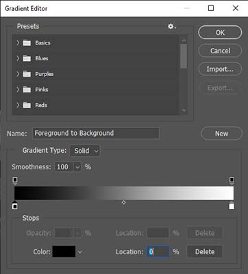 gradient editor در فتوشاپ
