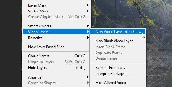 ایجاد لایه ویدیو در فتوشاپ