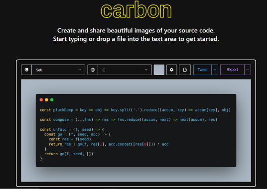سایت Carbon برای زیباسازی قطعه کدهای برنامه نویسی