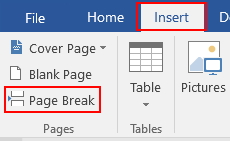 اضافه کردن page break در ورد 